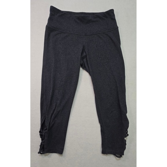Champion Heather Gray Capri Leggings Activewear Ruched Accents Womens Small - Picture 1 of 9